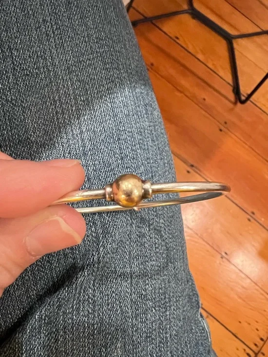 EDEN HAND ARTS 925 SILVER AND 14K GOLD, SCREWBALL CAPE COD BRACELET - Picture 8 of 12